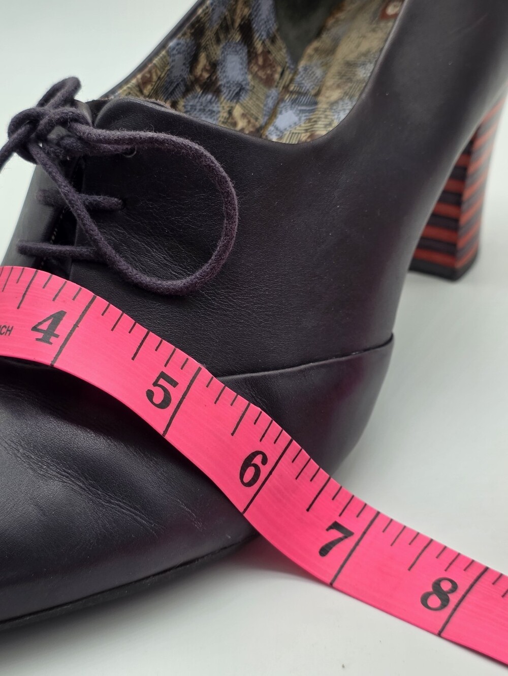 Camper Colosseum Purple Leather Lace Up Block Heel Pumps 39 8.5 US - Picture 7 of 13